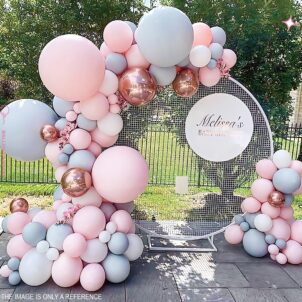 Girlanda balony pudrowy róż