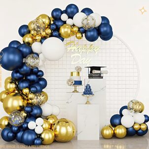 Girlanda balonowa granatowo złota