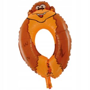 Balon foliowy cyfra 0 zwierzaki 16 cali