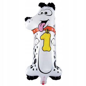 Balon foliowy cyfra 1 zwierzaki 16 cali