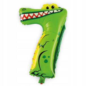 Balon foliowy cyfra 7 zwierzaki 16 cali