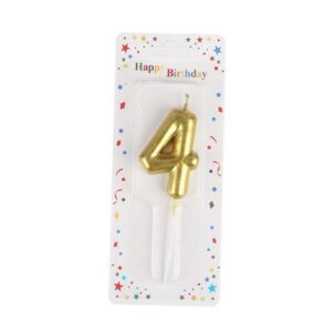 Świeczka cyfra 4 , złota