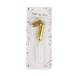 Świeczka cyfra 7 , złota