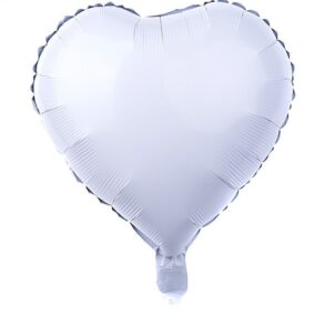 Balon foliowy serce 18 cali 45 cm biały matowy