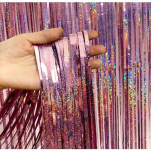 Kurtyna imprezowa rose gold holograficzna 100x200cm