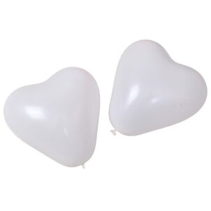 Balon lateksowy serce białe 50szt 10cali