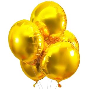 Balon foliowy okrągły kula 18 cali złoty 50szt