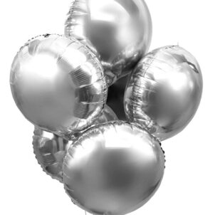 Balon foliowy okrągły kula 18 cali srebrny 50szt