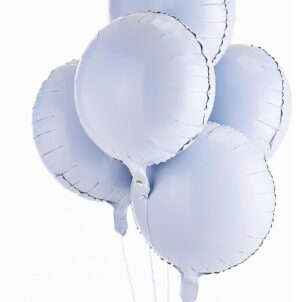 Balon foliowy okrągły kula 18 cali biała 50szt