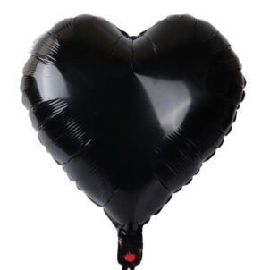 Balon foliowy serce 18 cali czarne 50szt