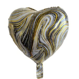 Balon foliowy serce 18 cali 45 cm marmur