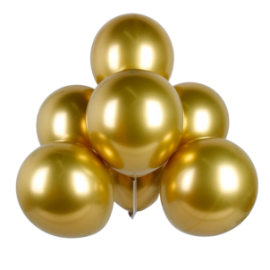 Balon lateksowy 50szt złoty chrom 12 cali