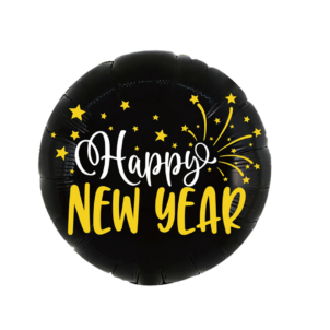 Balon foliowy okrągły 18cali 45 cm Happy New Year