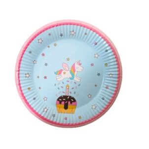 Talerzyki papierowe Jednorożec Unicorn 7cali 6szt