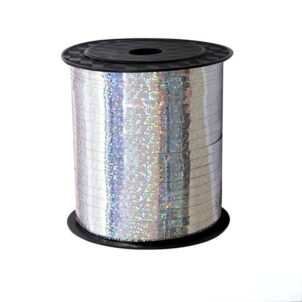 Wstążka plastikowa srebrna holograficzna 225m