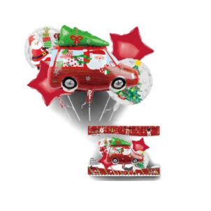 Balon foliowy Merry Christams Święta Mikołaj 5szt