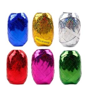 Wstążka plastikowa holograficzna mix kolor 10m, 6szt