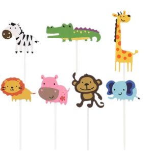 Topper na tort Zwierzątka 7szt
