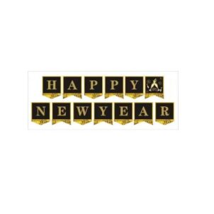 Baner czarny złoty Happy New Year