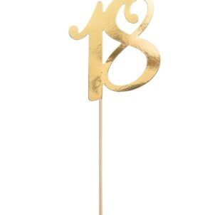 Topper na tort 18 urodziny , złoty