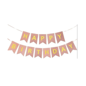 Baner Rose Gold brokatowy Happy Birthday