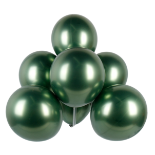 Balon lateksowy 100szt butelkowy zielony chrom 10 cali, 25cm