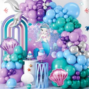 Girlanda balononowa zestaw balonów dla dziewczynki Syrenka 121szt
