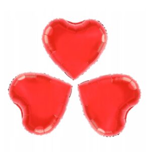 Balon foliowy serca 10 cali czerwone 3szt