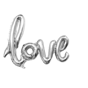Balon foliowy Love 102x65cm srebrny