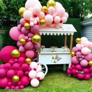 Girlanda balononowa zestaw balonów 124szt fuksja