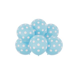 Balon lateksowy niebieski w kropki , 12 cali 6szt
