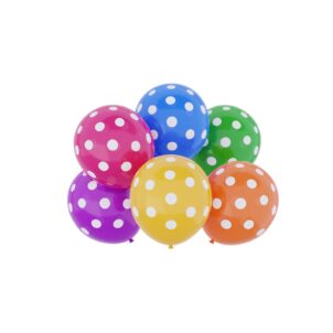Balon lateksowy mix kolor w kropki , 12 cali 6szt