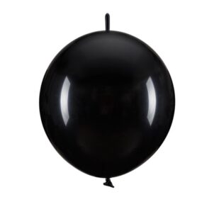 Balon lateksowy z łącznikiem 100szt czarny 10 cali