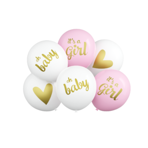 Balon lateksowy zestaw baby girl , 12 cali 6szt