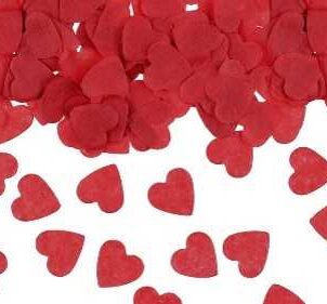 Konfetti papierowe serca czerwone 15g