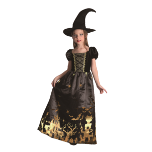 Strój przebranie Halloween Czarownica Wiedźma rozm. S 110-120cm