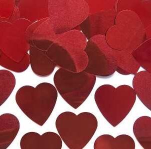 Konfetti foliowe serca czerwone 15g