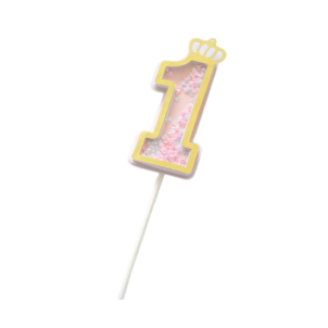 Topper na tort cyfra 1 różowa, roczek