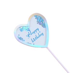 Topper na tort Happy Brithday serce