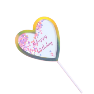 Topper na tort Happy Brithday serce