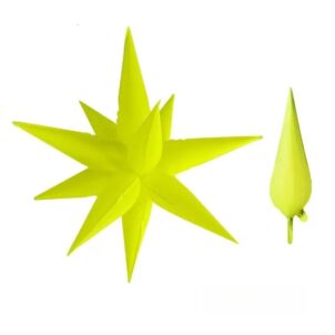 Balon foliowy Gwiazda 4D żółta 19cali Fluorescencyjna