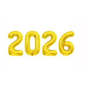 Balon foliowy cyfra napis 2026 Nowy Rok 32cale HAPPY NEW YEAR