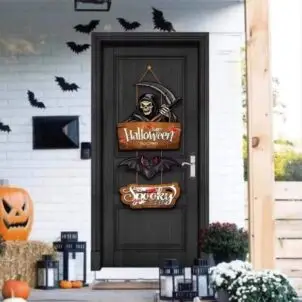 Naklejka baner na drzwi Halloween Nietoperz