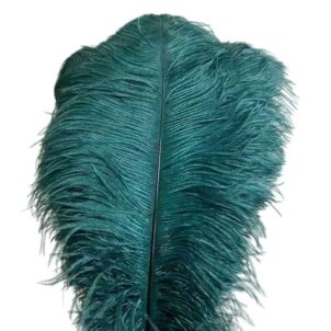 Piórka dekoracyjne butelkowa zieleń naturalne 45-50 cm 10szt