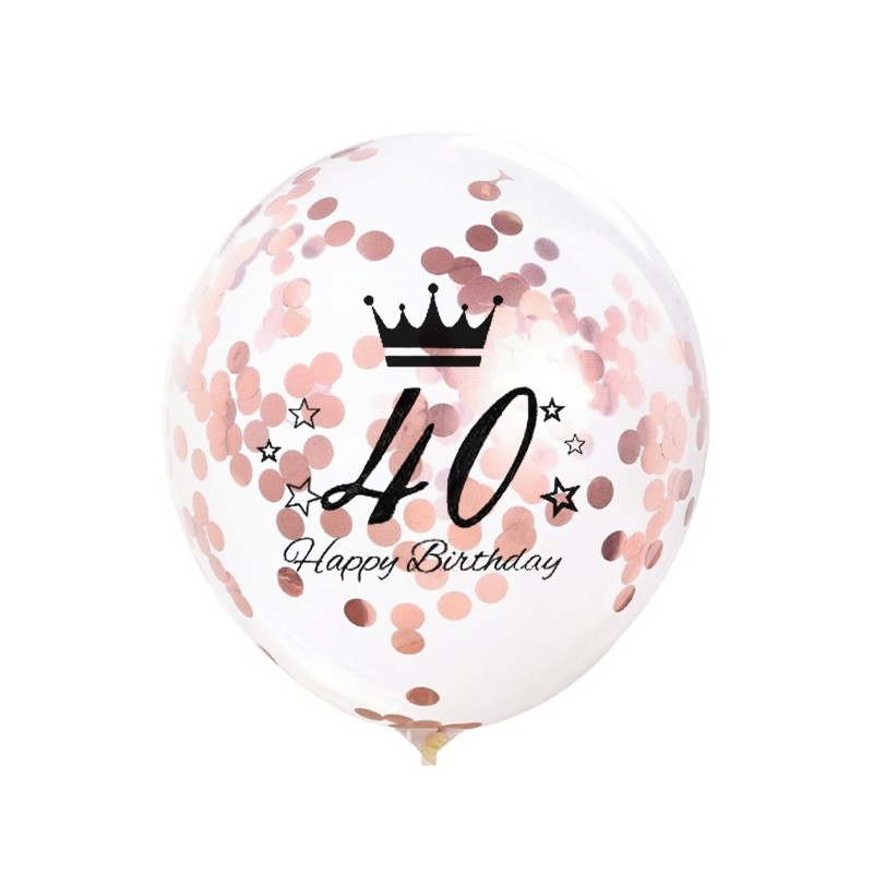 Balony z konfetti-40th birthday