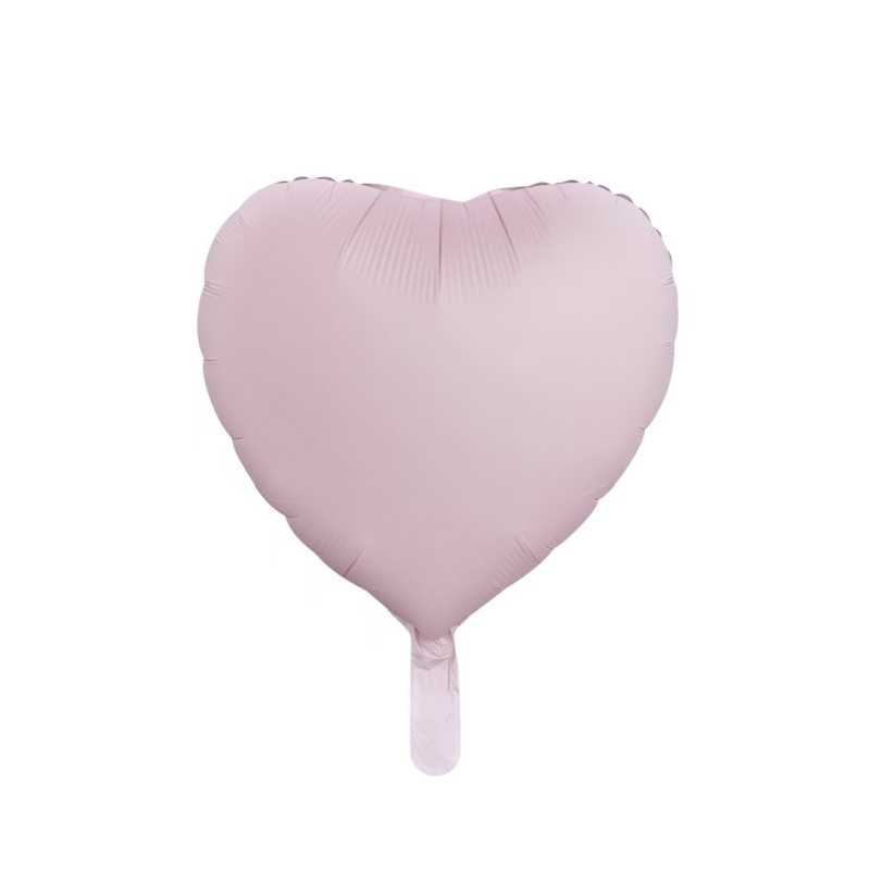 Balon foliowy serce różowe matowe 18cali, 50szt