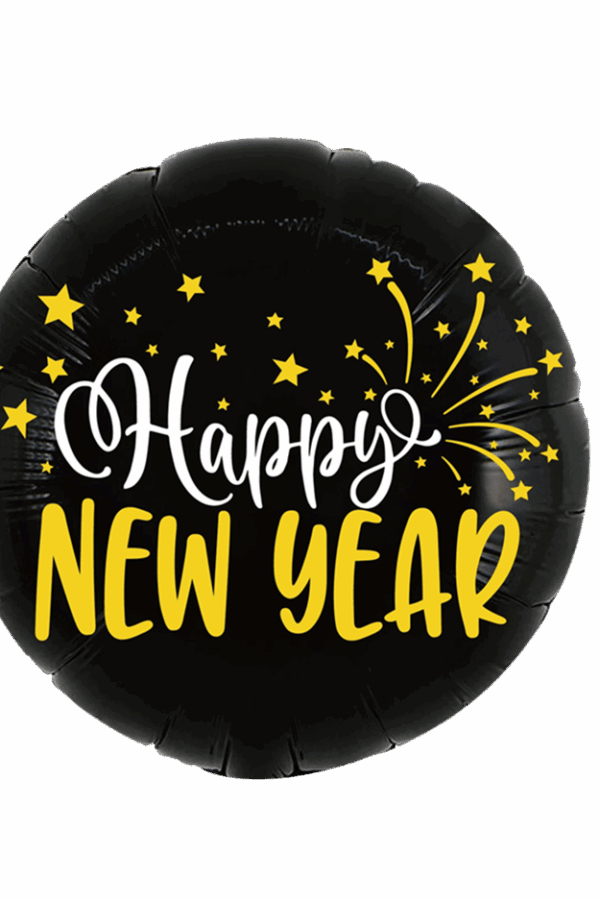 Balon foliowy okrągły 18cali 45 cm Happy New Year