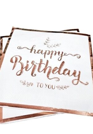 Serwetki Happy Birthday Rose Gold 10szt