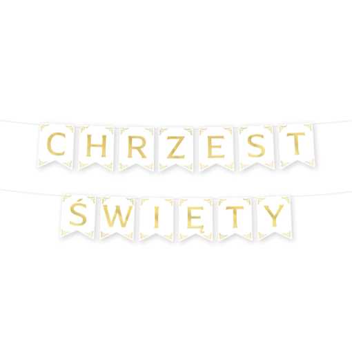 Baner biało złoty Chrzest Święty