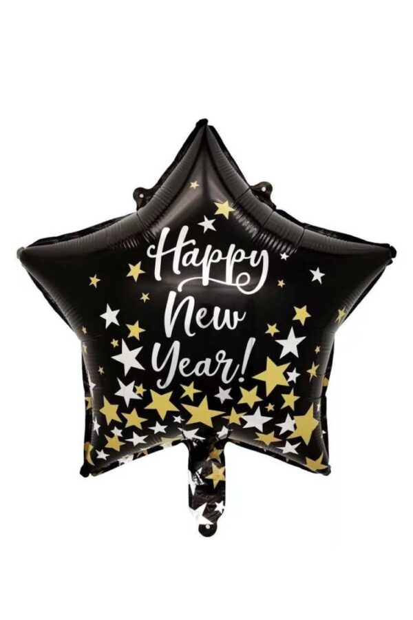 Balon foliowy gwiazda 18 cali 45 cm Happy New Year 50szt
